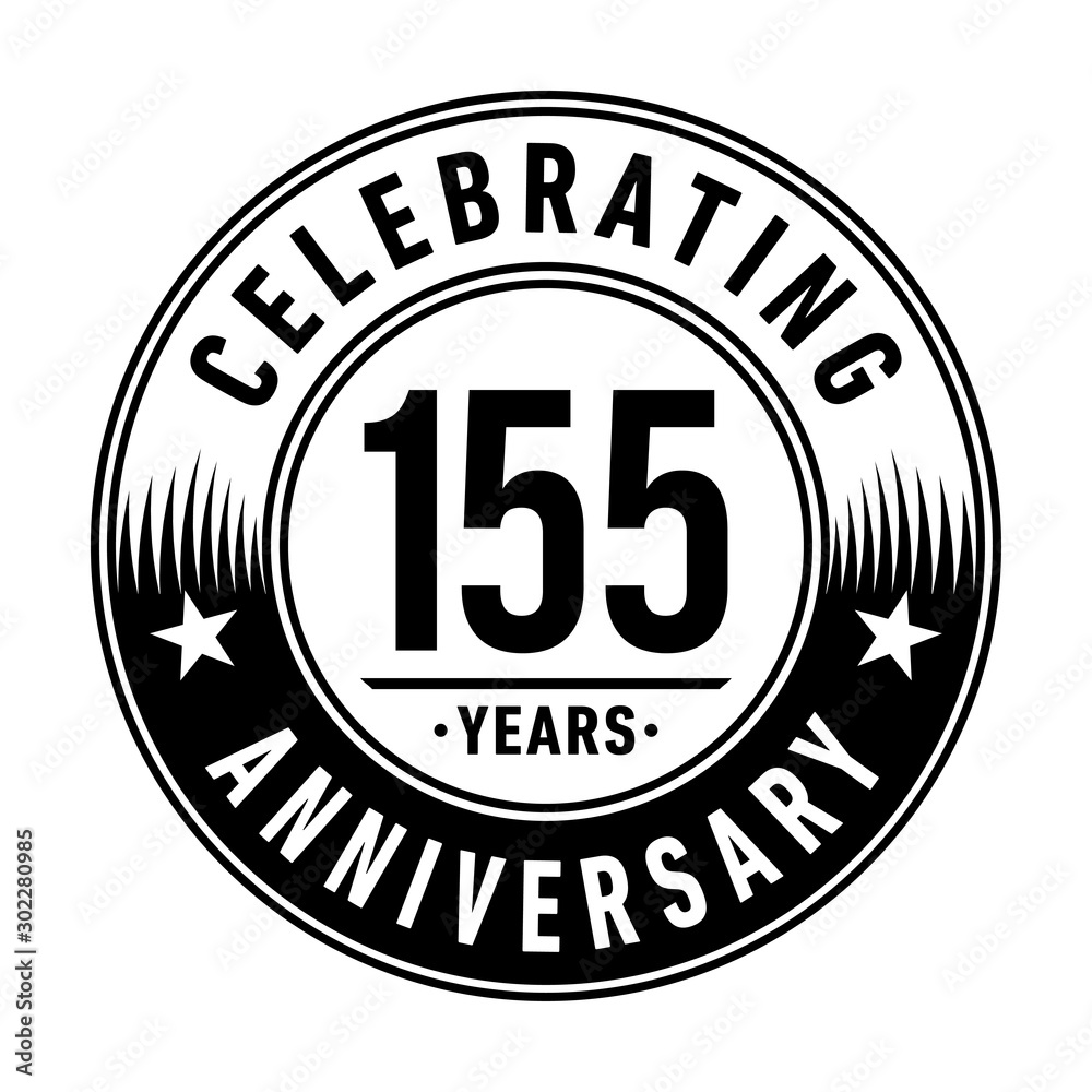 155 years anniversary celebration logo template. Vector and illustration.