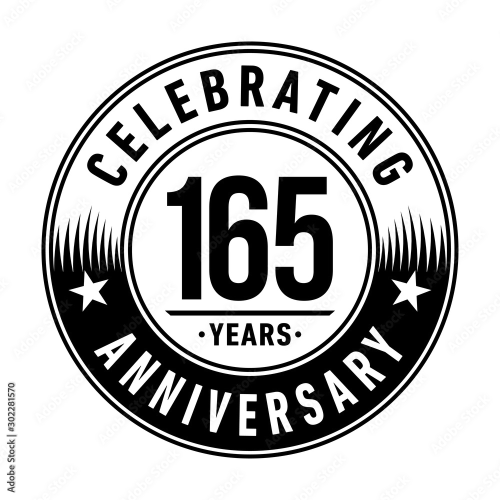 165 years anniversary celebration logo template. Vector and illustration.