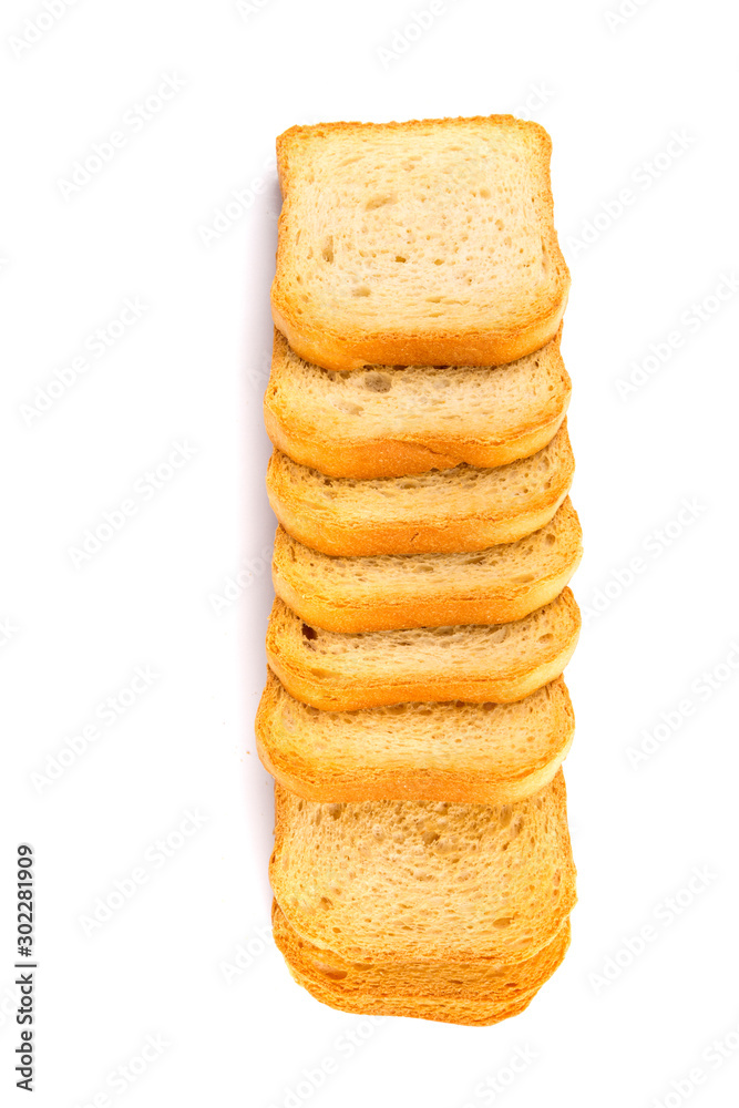 Dehydrated small toast crostini crackers for breakfast or desserts Dehydrated small toast crostini crackers for breakfast or desserts