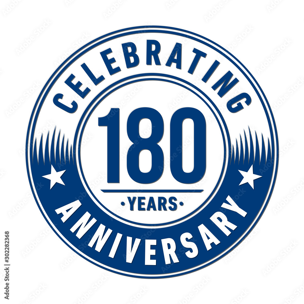 180 years anniversary celebration logo template. Vector and illustration.