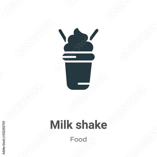 Milk shake vector icon on white background. Flat vector milk shake icon symbol sign from modern food collection for mobile concept and web apps design.