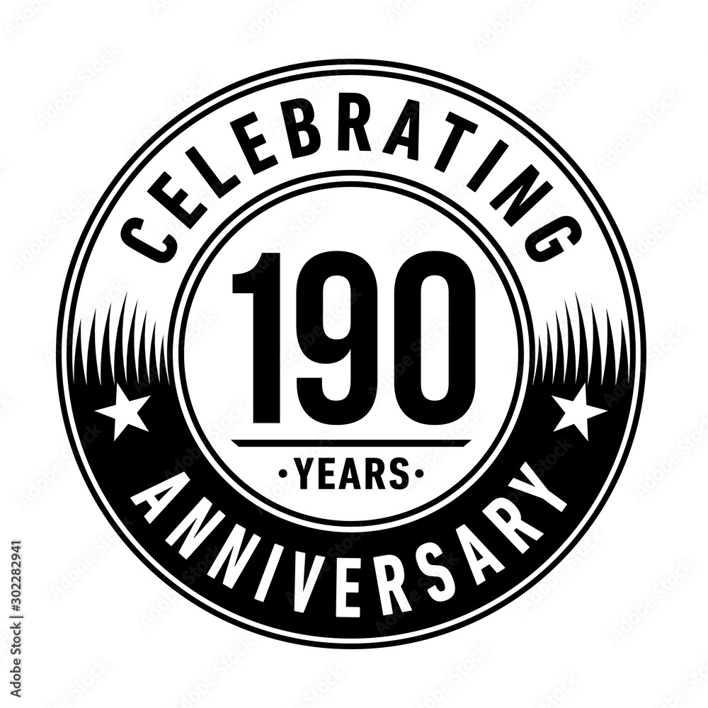 190 years anniversary celebration logo template. Vector and illustration.