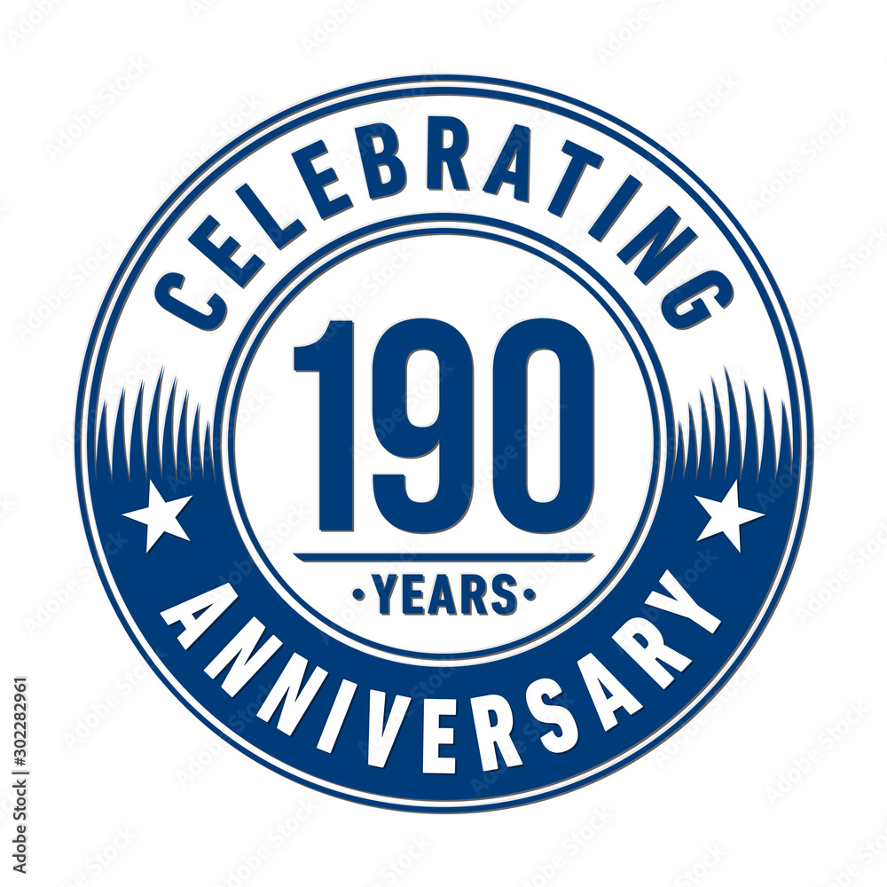 190 years anniversary celebration logo template. Vector and illustration.
