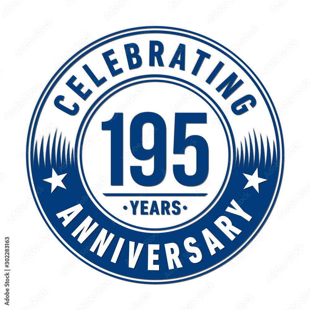 195 years anniversary celebration logo template. Vector and illustration.