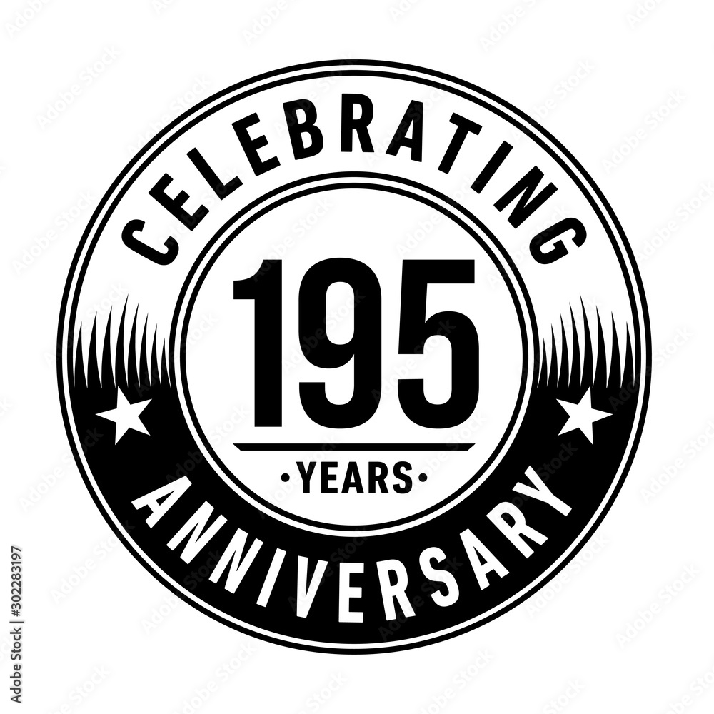 195 years anniversary celebration logo template. Vector and illustration.