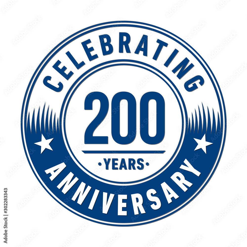 200 years anniversary celebration logo template. Vector and illustration.