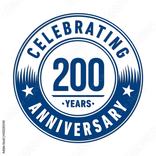 200 years anniversary celebration logo template. Vector and illustration.