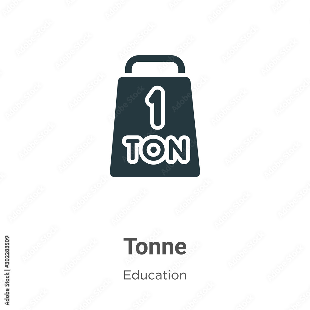 Tonne vector icon on white background. Flat vector tonne icon symbol sign from modern education collection for mobile concept and web apps design. Stock | Stock