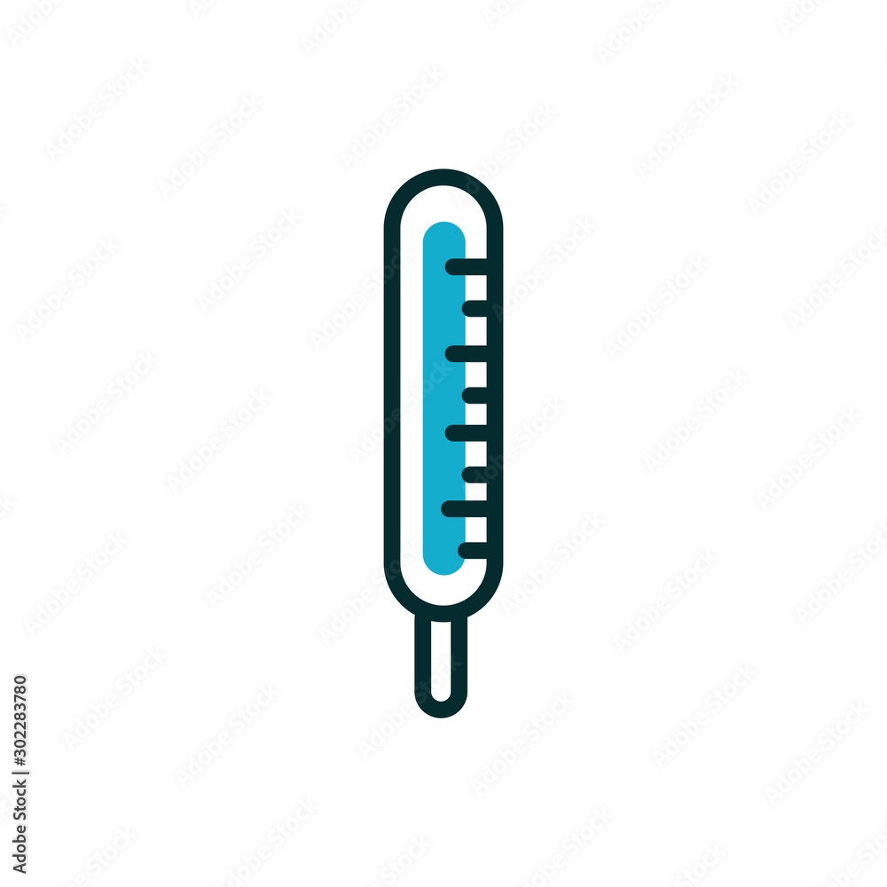 thermometer temperature equipment medical icon line fill