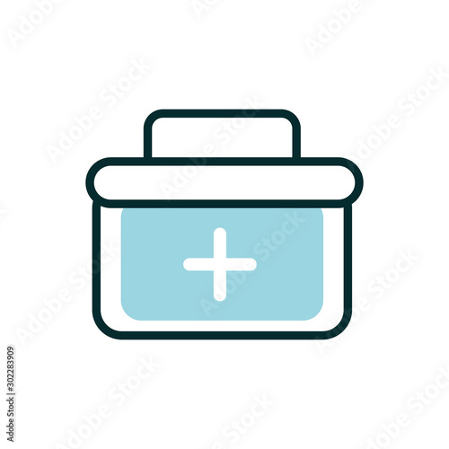 kit first aid equipment medical icon line fill