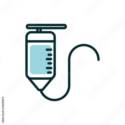 iv bag medicine equipment medical icon line fill