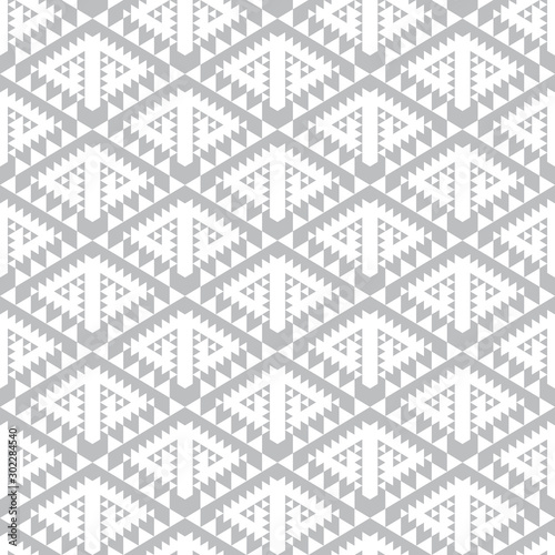 Optical illusion of volume. Geometric shapes in a diamond-shaped grid.