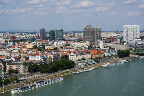 famous Bratislava architecture at danube shore © Horner