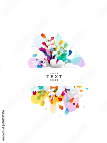 Abstract colored flower background with circles.