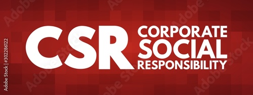CSR - Corporate Social Responsibility acronym, business concept background