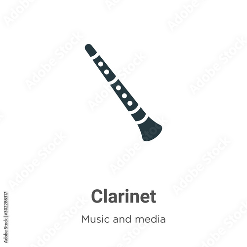 Clarinet vector icon on white background. Flat vector clarinet icon symbol sign from modern music collection for mobile concept and web apps design.
