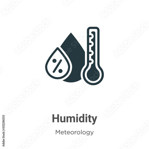 Humidity vector icon on white background. Flat vector humidity icon symbol sign from modern meteorology collection for mobile concept and web apps design.