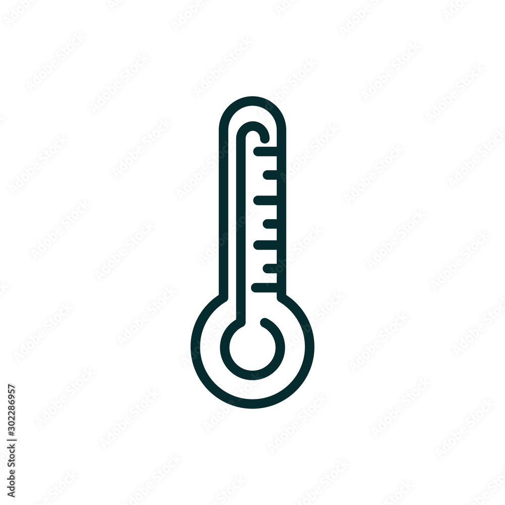 thermometer equipment medical icon line thermometer equipment medical icon line