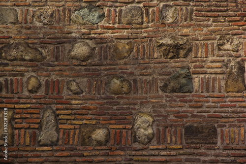 Texture of old weathered brick wall in the old Tbilisi Georgia Caucasus