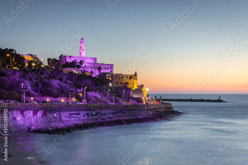 Colorful evening view of Old Jaffa Israel photo