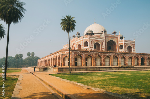 Humayun's Tomb complex and palm trees, Delhi, India. photo