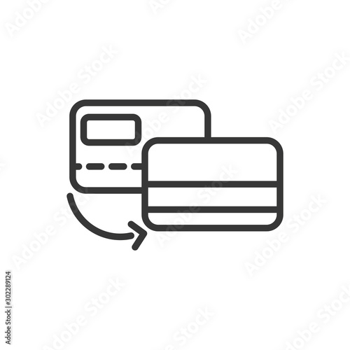 bank cards finance bank money icon thick line