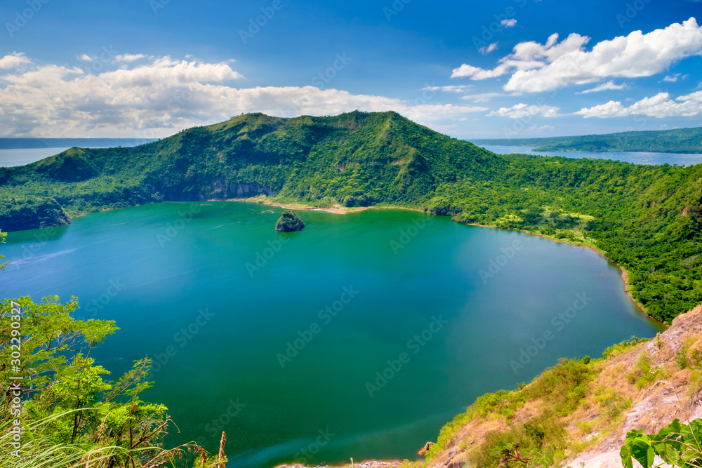 Crater lake of Taal Volcano on Taal Volcano Island, Philippines Stock ...