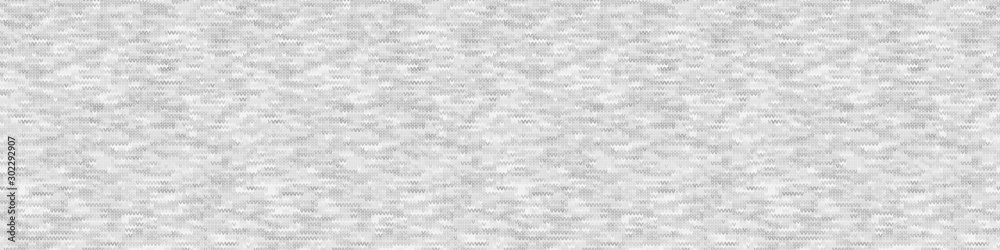 White Grey Marl Heather Border Texture Background. Faux Cotton Fabric with Vertical T Shirt Stripe. Vector Pattern Light Gray Melange Space Dye Edging Trim for Textile Effect. Vector EPS 10 Stock
