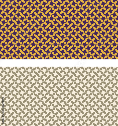 Seamless geometric patterns. Optical illusion. Appropriate for textile, packing materials, website background. Swatches are included in EPS file.
