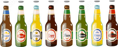 Vector illustration of various kinds of beer