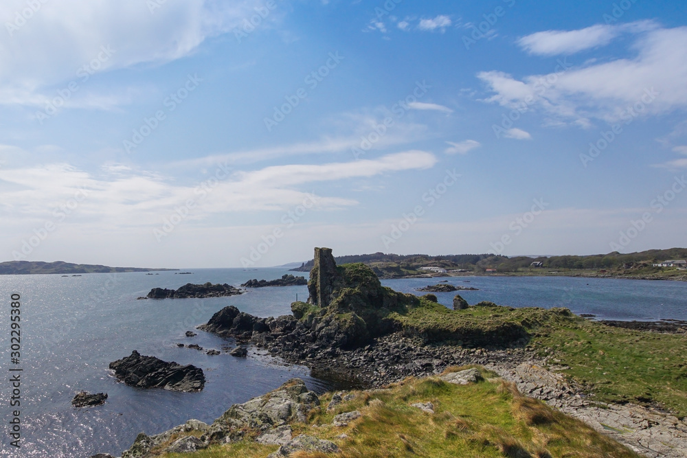The ruins of Dunyvaig Castle near Lagavulin on the Isle of Islay