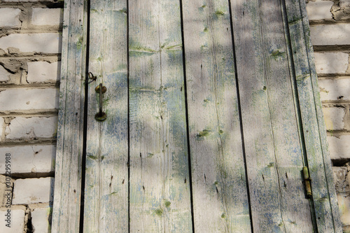 Old attic door without door lock