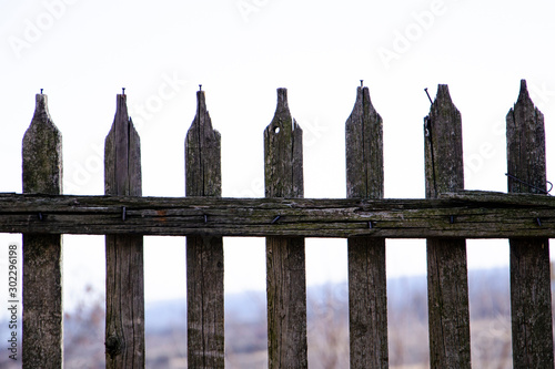 old wooden fence in garden