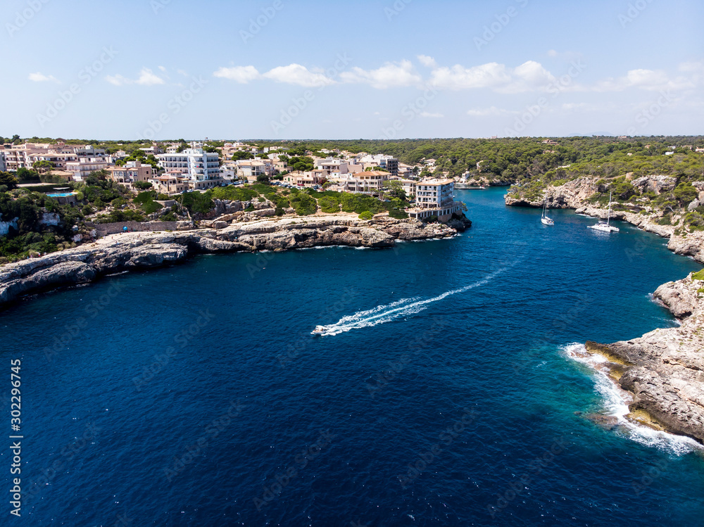 Spain, Balearic Islands, Mallorca, Aerial view of bay Cala Figuera Spain, Balearic Islands, Mallorca, Aerial view of bay Cala Figuera