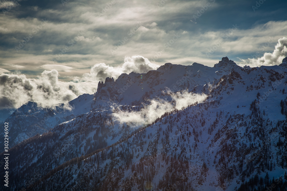 Naklejka premium Mountain landscape in Serre Chevalier, French Alps