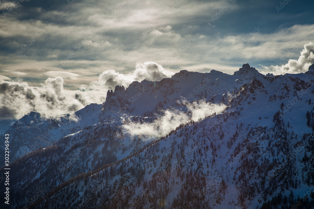 Fototapeta premium Mountain landscape in Serre Chevalier, French Alps