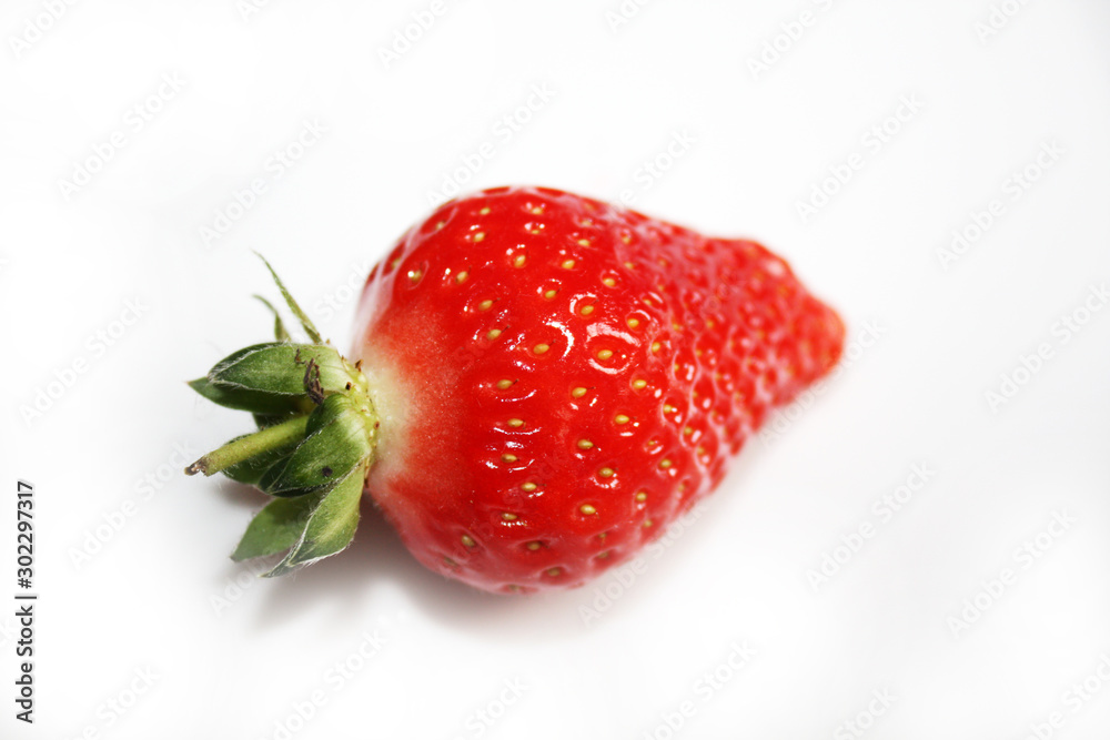 Fresh strawberry isolated on the white plate