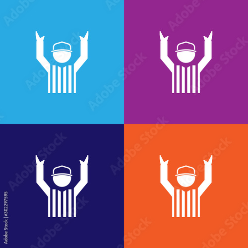 american football referee color icons. Element of popular american football color icons. Signs, symbols collection icons for websites, web design,