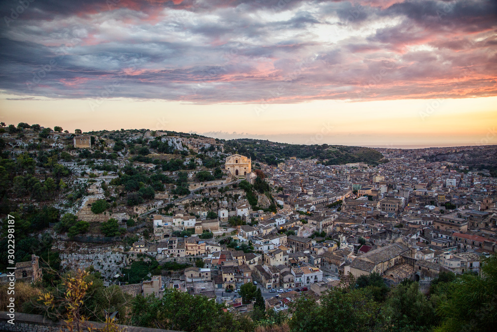 View of Scicli, Province of Ragusa, Sicily View of Scicli, Province of Ragusa, Sicily
