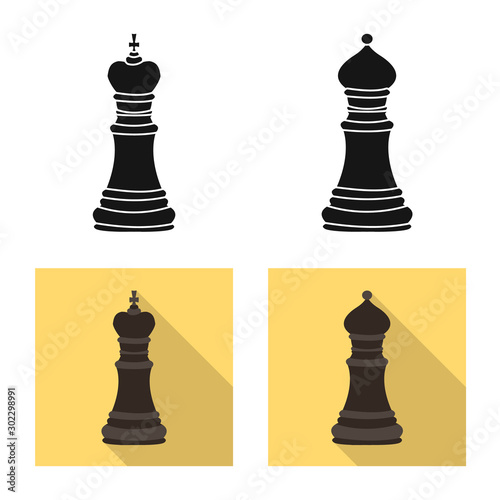 Isolated object of checkmate and thin icon. Set of checkmate and target stock vector illustration.