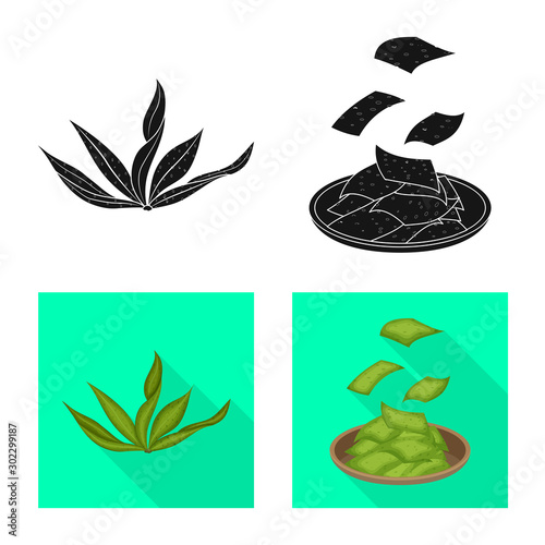 Isolated object of protein and sea logo. Collection of protein and natural stock symbol for web.