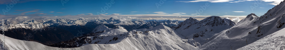 Mountain landscape in Serre Chevalier, French Alps