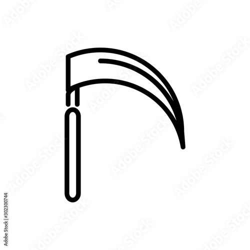 scythe tool rural agriculture thick line