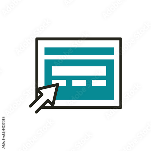 website click web development icon line and fill