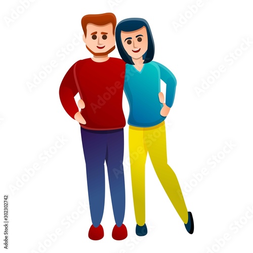 Couple excursion icon. Cartoon of couple excursion vector icon for web design isolated on white background