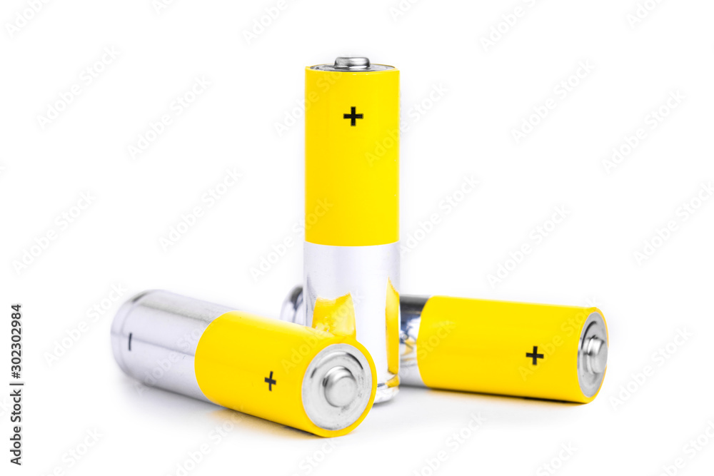 AA alkaline batteries on white background. AA alkaline batteries on white background.