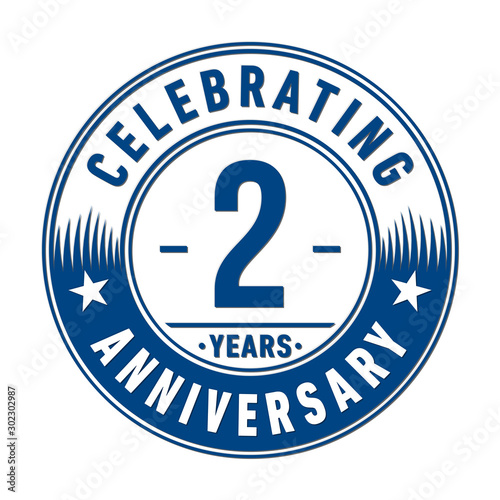 2 years anniversary celebration logo template. Vector and illustration.