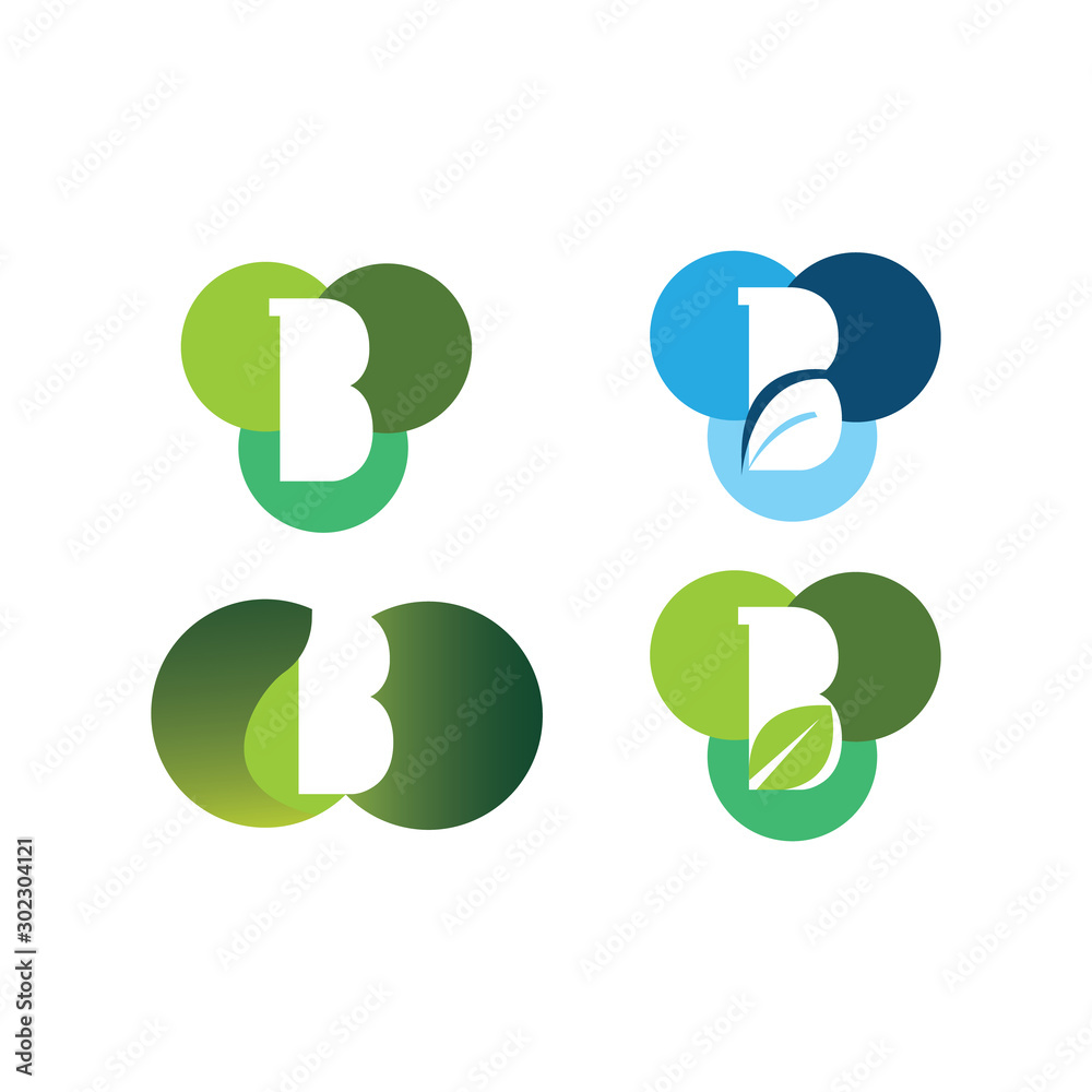 Set of letter B logo icons design template elements Set of letter B logo icons design template elements