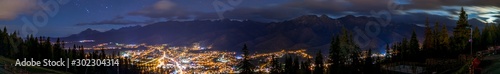 Panorama HDR of the Tatra Mountains and Zakopane in Poland, National Park, pictures taken in cloudy day.