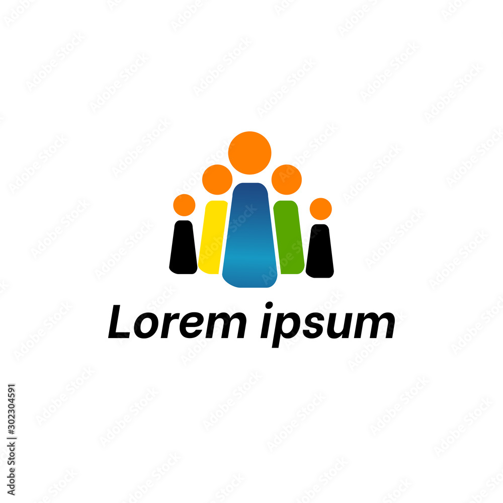 Logo design abstract people vector template. Logo design abstract people vector template.